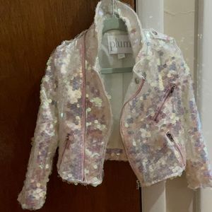 Girls plum sequin jacket